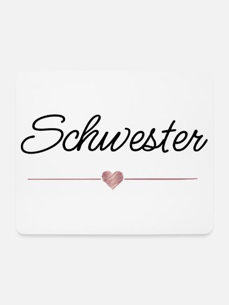 Schwester Herz Geschenk Familie Liebe - Mousepad (Querformat) - Weiß
