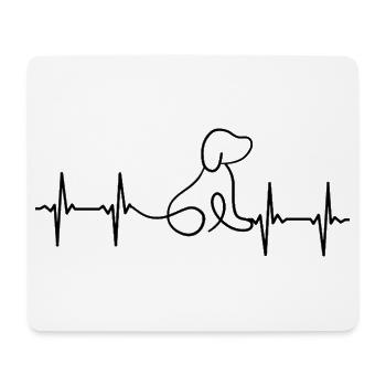 Hund EKG Herzschlag - Mousepad (Querformat) - Weiß - Vorne