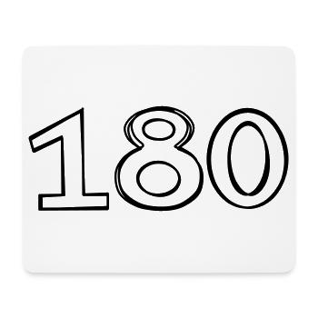 Zahl 180 handgezeichnet - Mousepad (Querformat) - Weiß - Vorne