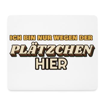 Nur wegen der Plätzchen hier - Weihnachten Retro - Mousepad (Querformat) - Weiß - Vorne