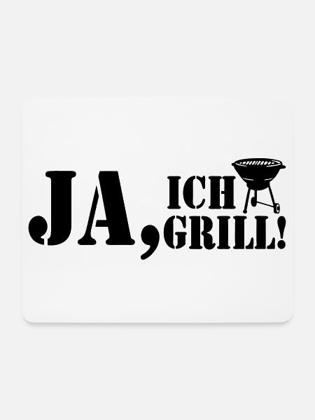 Grillkönig, Grillen, BBQ, Ja ich Grill (25) - Mousepad (Querformat) - Weiß
