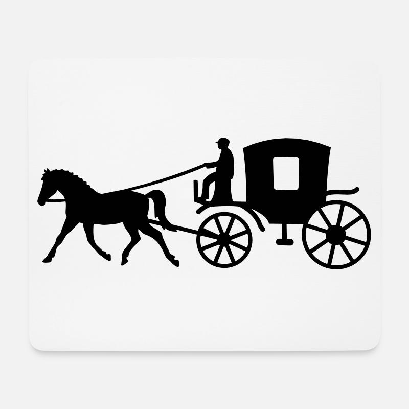 kutsche kutscher pferd - Mousepad (Querformat) - Weiß