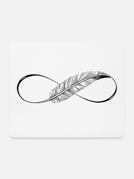 Cute Lines Infinity Feder - Mousepad (Querformat) - Weiß