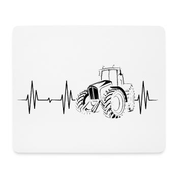 Traktor Herzschlag Landwirt Bauer Puls Symbol - Mousepad (Querformat) - Weiß - Vorne