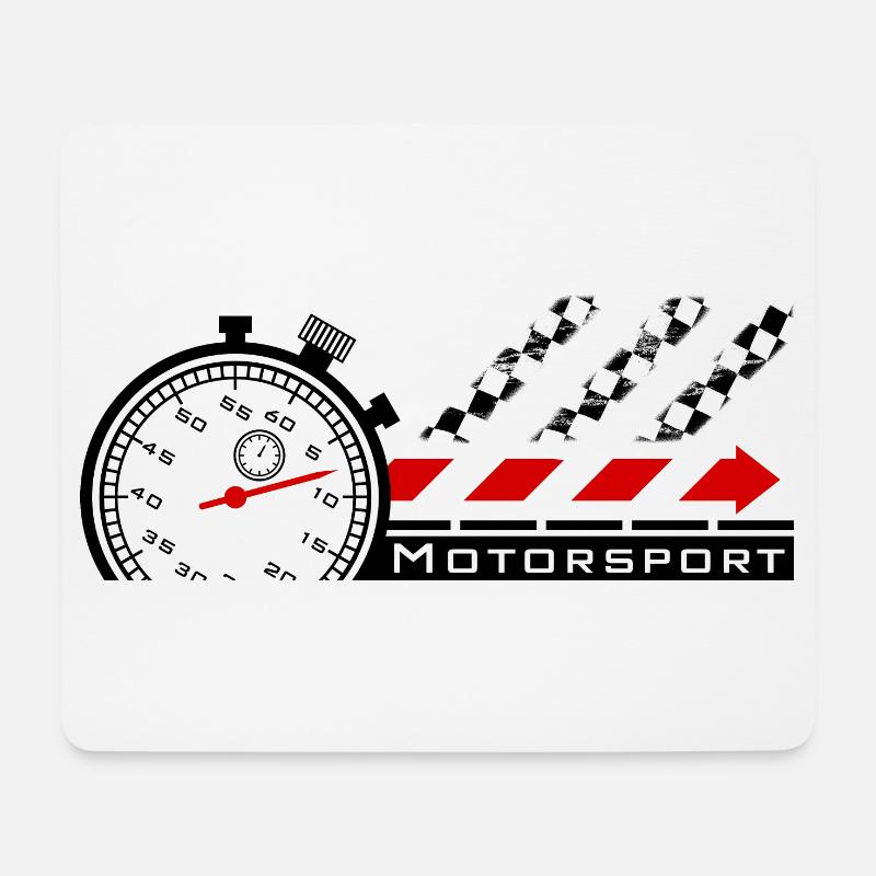 Motorsport Stoppuhr - Mousepad (Querformat) - Weiß