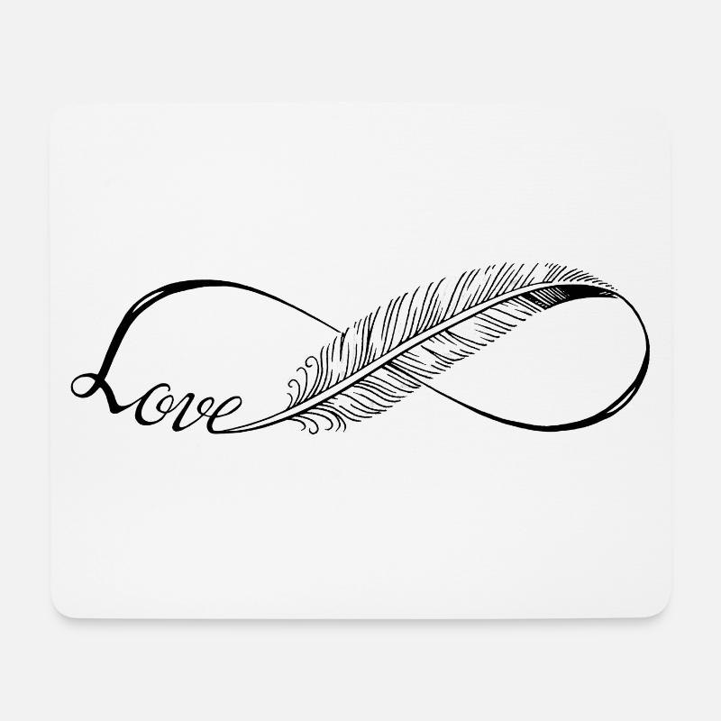 Cute Lines Infinity Love Feder - Mousepad (Querformat) - Weiß