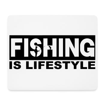 Fishing is lifestyle - Mousepad (Querformat) - Weiß - Vorne