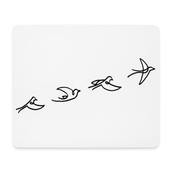 Der Flug des schwarzen Vogels - Mousepad (Querformat) - Weiß - Vorne