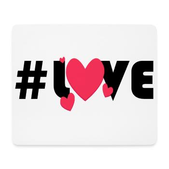 Rote Herzen auf schwarzem Hintergrund - Mousepad (Querformat) - Weiß - Vorne