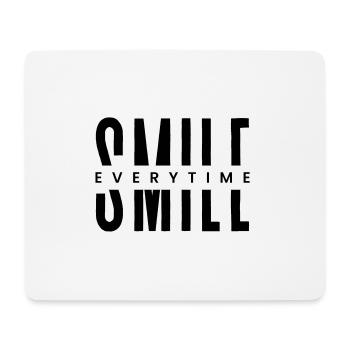 Jedes Mal lächeln – Minimale positive Typografie - Mousepad (Querformat) - Weiß - Vorne