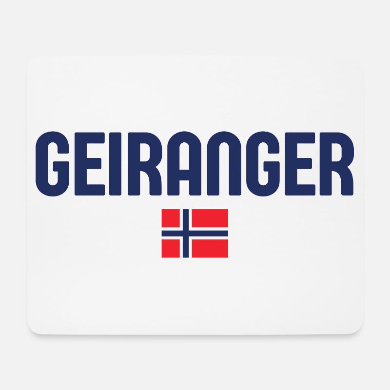GEIRANGER, Norvège - Tapis de souris (format paysage) - blanc