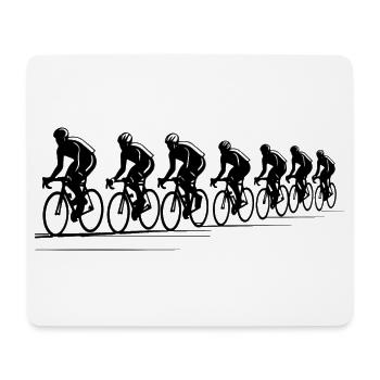 Cyclist Drawing - Mouse Pad (horizontal) - white - Front