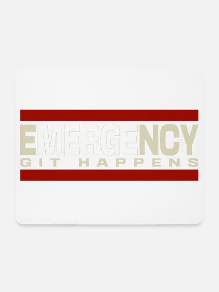 Nerd geek emergency git happens - Mousepad (Querformat) - Weiß
