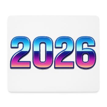 Neon 2026 Design mit Farbverlauf - Mousepad (Querformat) - Weiß - Vorne