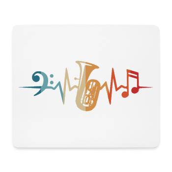 Tuba Heartbeat Tuba Orchestre Musiciens - Tapis de souris (format paysage) - blanc - Devant
