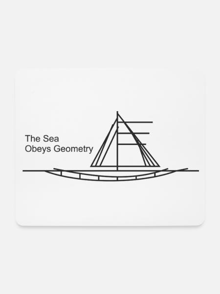 Sea Geometry Segelboot - Mousepad (Querformat) - Weiß