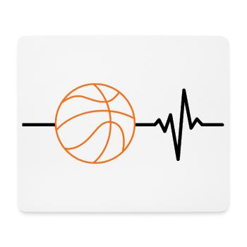 Basketball ist mein Leben, Herzschlag, Court - Mousepad (Querformat) - Weiß - Vorne