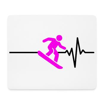 SNOWBOARDERIN HERZSCHLAG PINK, WINTERSPORT - Mousepad (Querformat) - Weiß - Vorne
