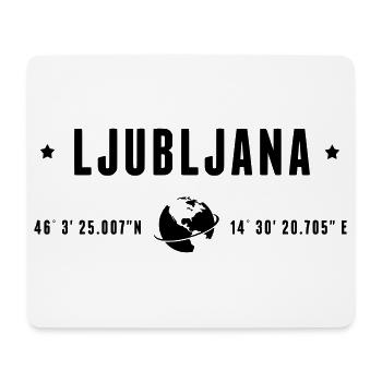 Ljubljana GPS Coordinates Globe Modern Typography - Mouse Pad (horizontal) - white - Front