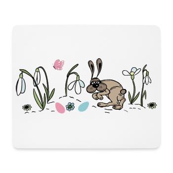 Osterhase im Frühling - Mousepad (Querformat) - Weiß - Vorne