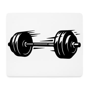 Langhantel Symbol Hanteln - Mousepad (Querformat) - Weiß - Vorne
