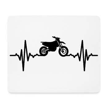 Heartbeat Motocross Motorcycle - Mouse Pad (horizontal) - white - Front