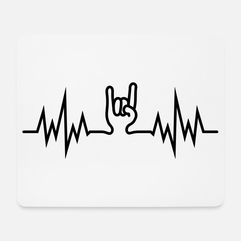 heavy_metal_hand - Mousepad (Querformat) - Weiß