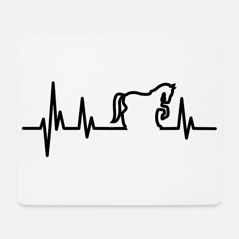 Pferd Pferdesport Geschenk Pferdedesign schwarz - Mousepad (Querformat) - Weiß