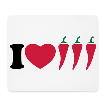 I love chilli - Mouse Pad (horizontal) - white - Front