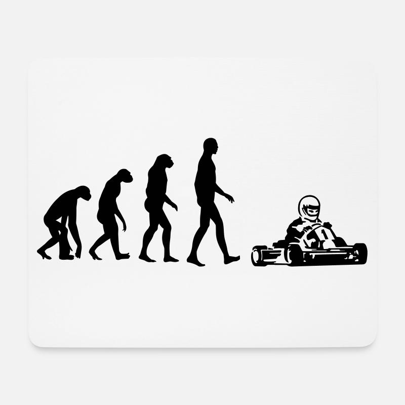 Go-Kart / Karting / Kart / Fahrer - Mousepad (Querformat) - Weiß