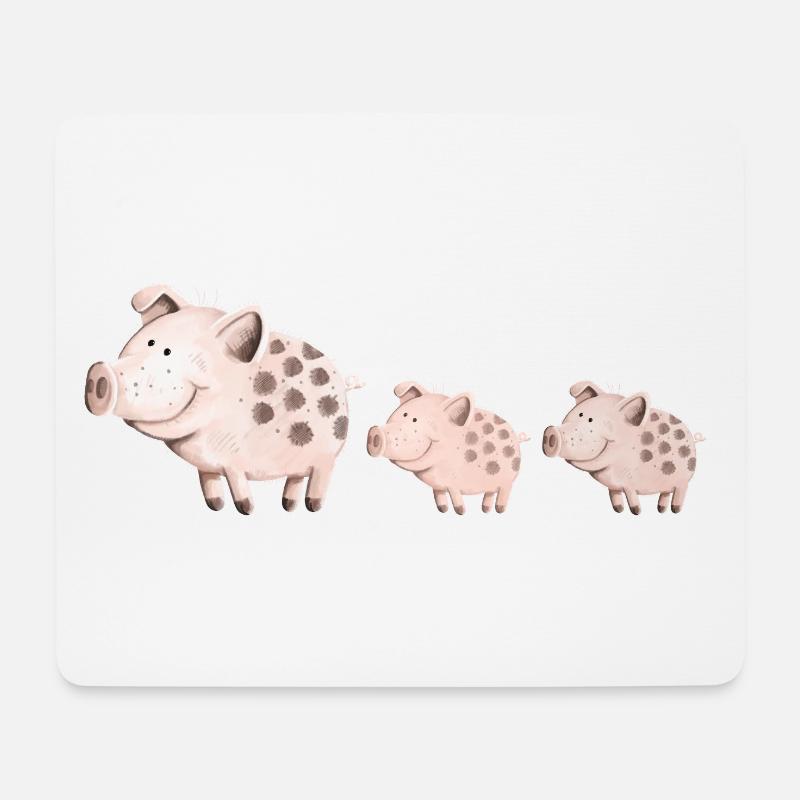 Schweine Familie - Mousepad (Querformat) - Weiß