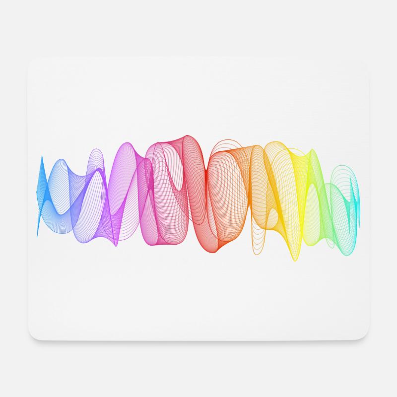 Abstrakte Linien Design 12 - Mousepad (Querformat) - Weiß