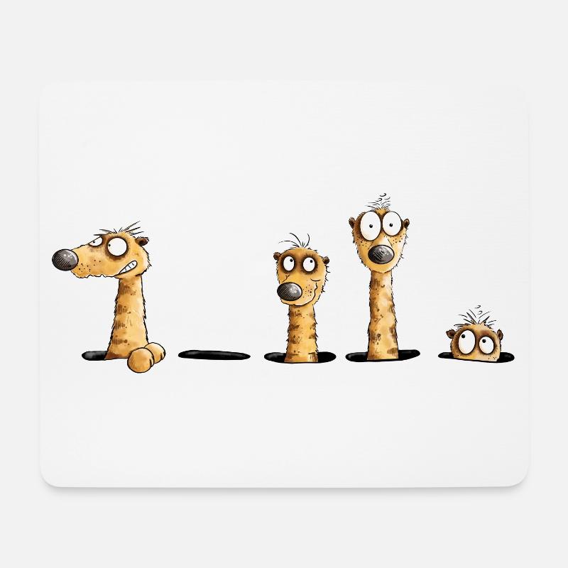 Lustige Erdmännchen I Wildtiere Fun - Mousepad (Querformat) - Weiß