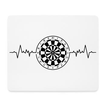 Dartboard Herzschlag Spiel / Dartscheibe Herzfrequenz Spiel - Mousepad (Querformat) - Weiß - Vorne