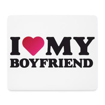 I Love My Boyfriend - Mouse Pad (horizontal) - white - Front