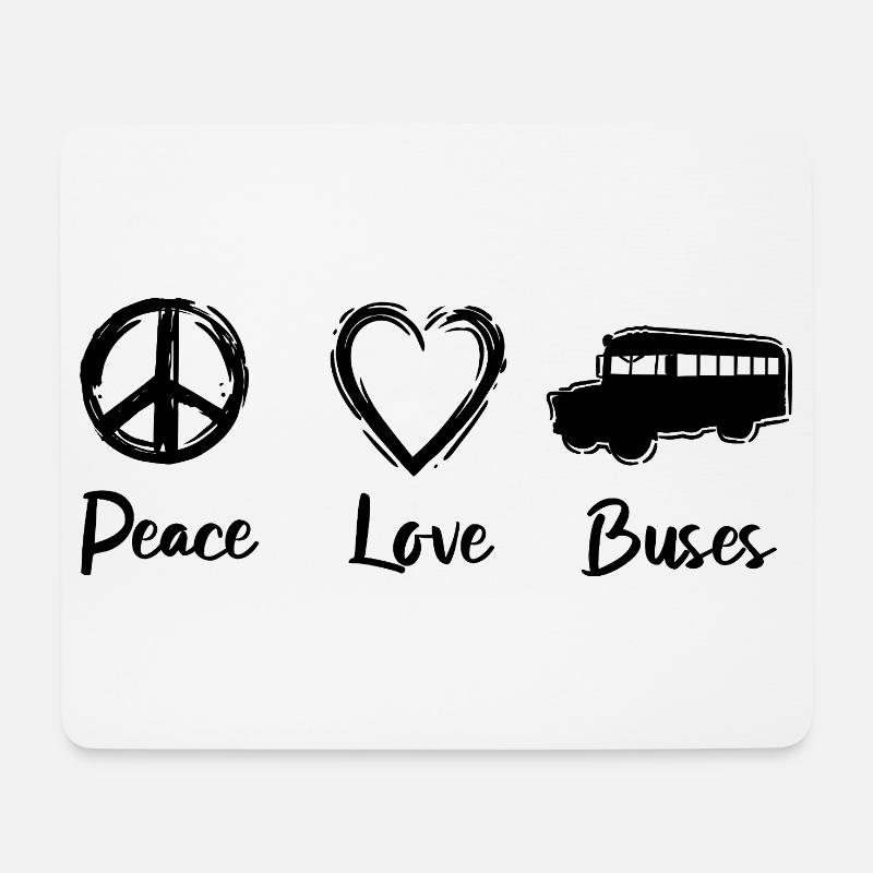 Ich liebe Busse - Mousepad (Querformat) - Weiß