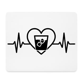 Whisky Herz Glas Aperitif Elegant - Mousepad (Querformat) - Weiß - Vorne