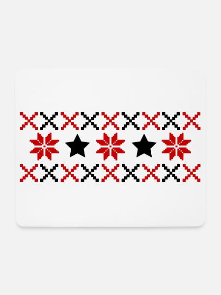 Norweger Muster Winter - Mousepad (Querformat) - Weiß