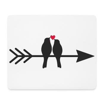 Birds on arrow with heart - Mouse Pad (horizontal) - white - Front