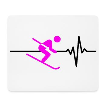 SKI FAHREN HERZSCHLAG PINK WINTER SPORT CARVING - Mousepad (Querformat) - Weiß - Vorne