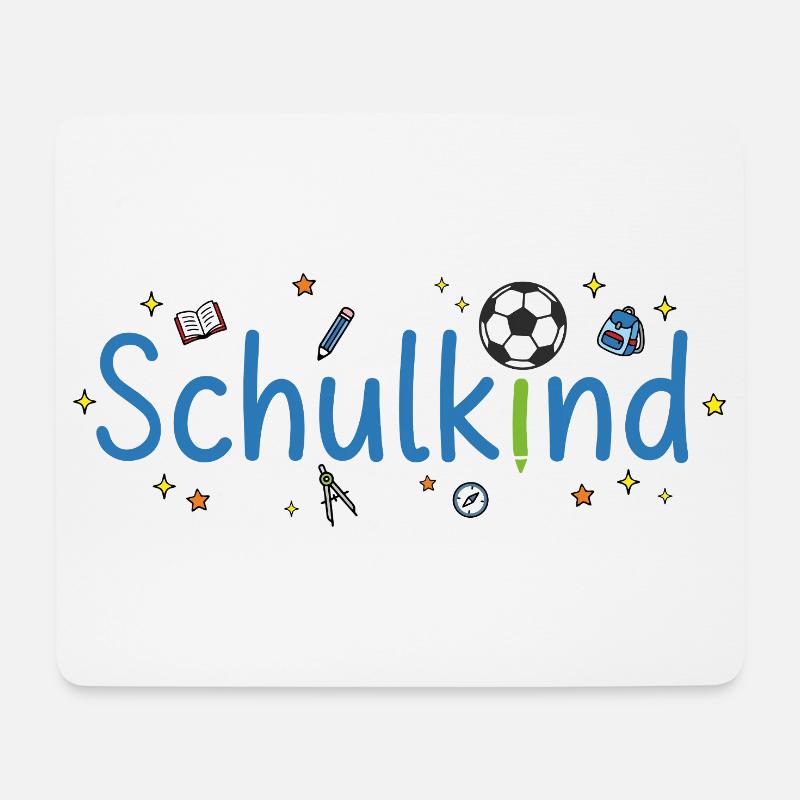 Schulkind Fußball Sterne Schulanfang 2026 - Mousepad (Querformat) - Weiß