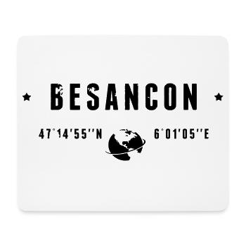 Besancon France Coordonnées Gps Globe - Tapis de souris (format paysage) - blanc - Devant