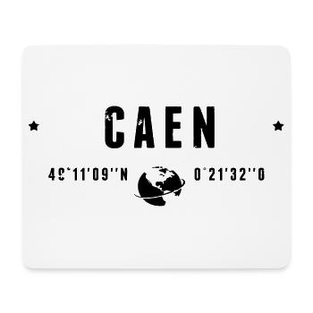 Caen France Coordonnées Gps Globe - Tapis de souris (format paysage) - blanc - Devant