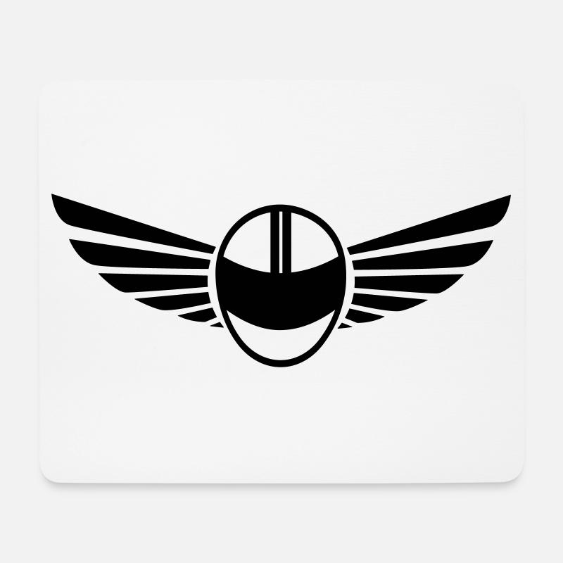 Motorradhelm mit Flügeln - Mousepad (Querformat) - Weiß