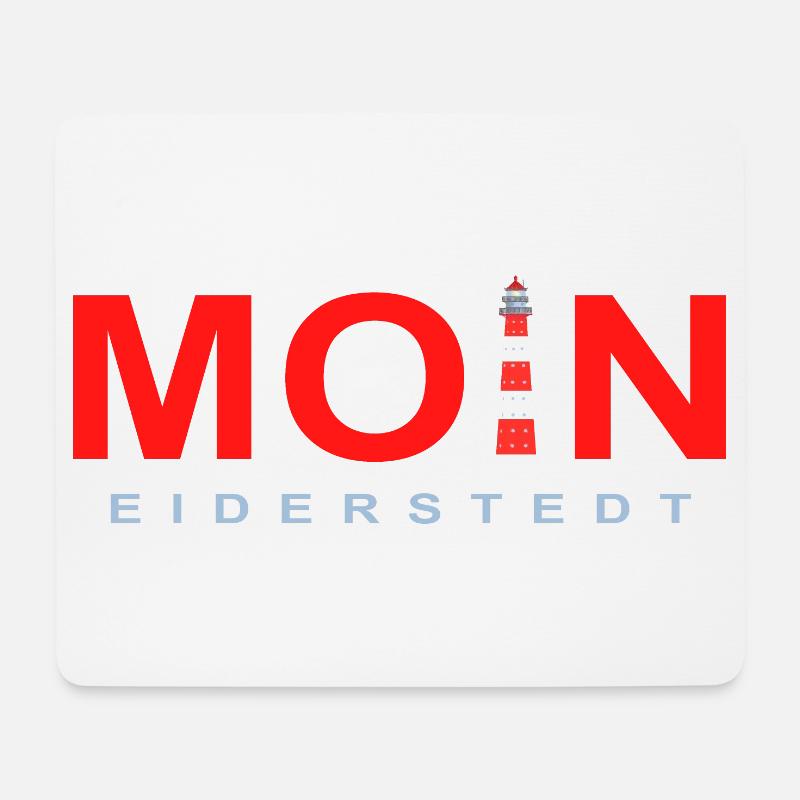 Moin Eiderstedt, Leuchtturm Westerheversand - Mousepad (Querformat) - Weiß