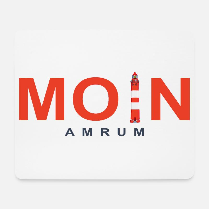 Moin Amrum, Leuchtturm Amrum, Nordsee, Deutschland - Mousepad (Querformat) - Weiß