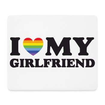 J’aime ma copine - LGBTQ - Tapis de souris (format paysage) - blanc - Devant