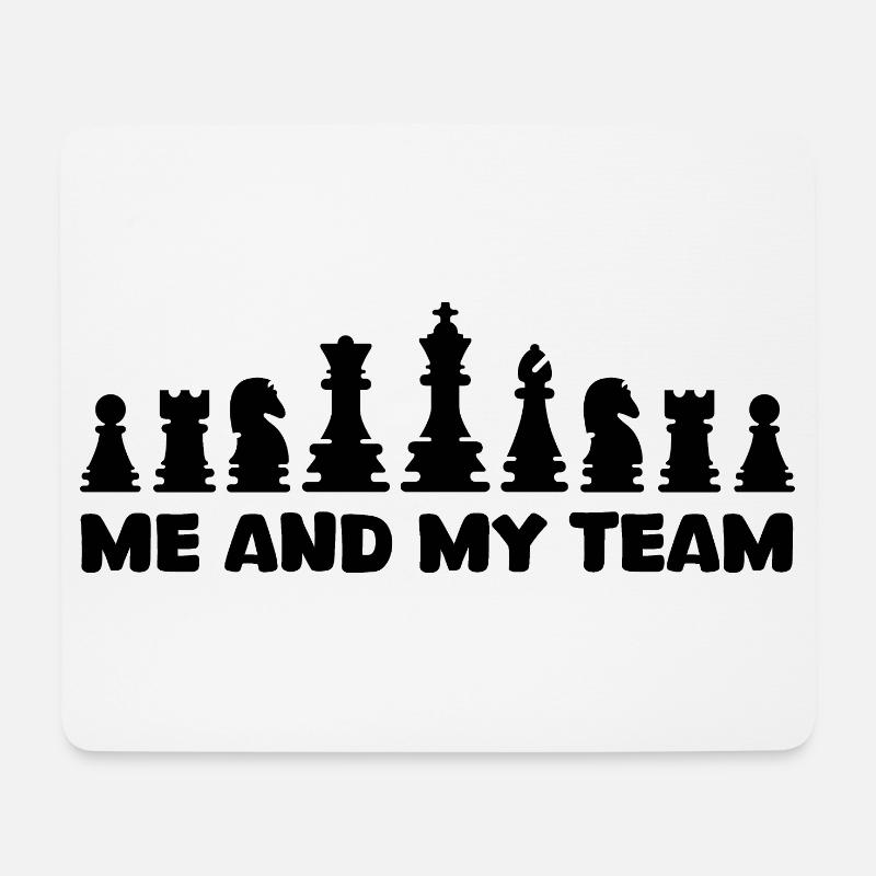 Schach coole Sprüche Team Schachfiguren Logo - Mousepad (Querformat) - Weiß