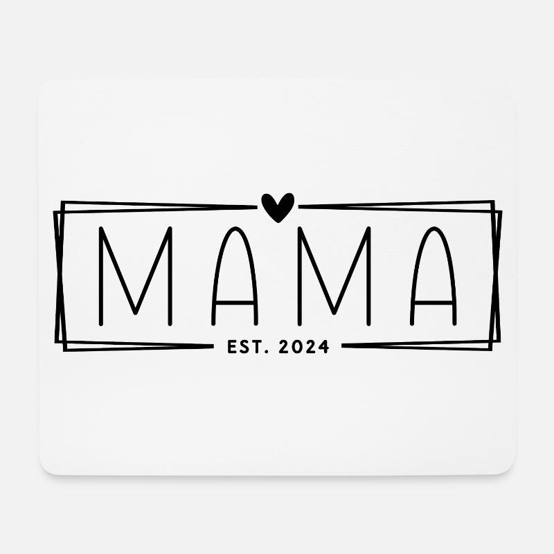 Mama Est. 2024 - Mousepad (Querformat) - Weiß