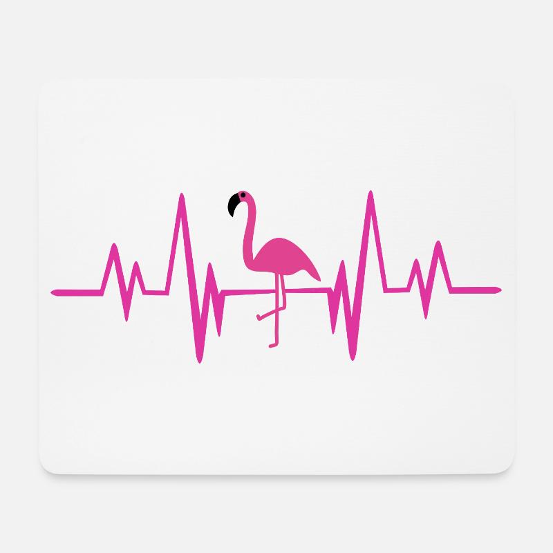 Flamingo heartbeat - Mouse Pad (horizontal) - white